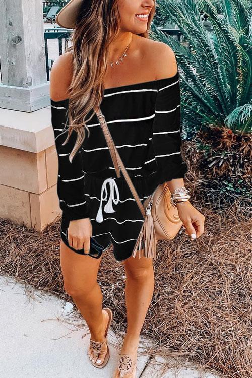 Kelsidress Tie Waist Half Sleeve Striped Jumpsuit