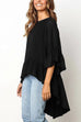 T-shirt Kelsidress Solid mezza manica con orlo basso e volant