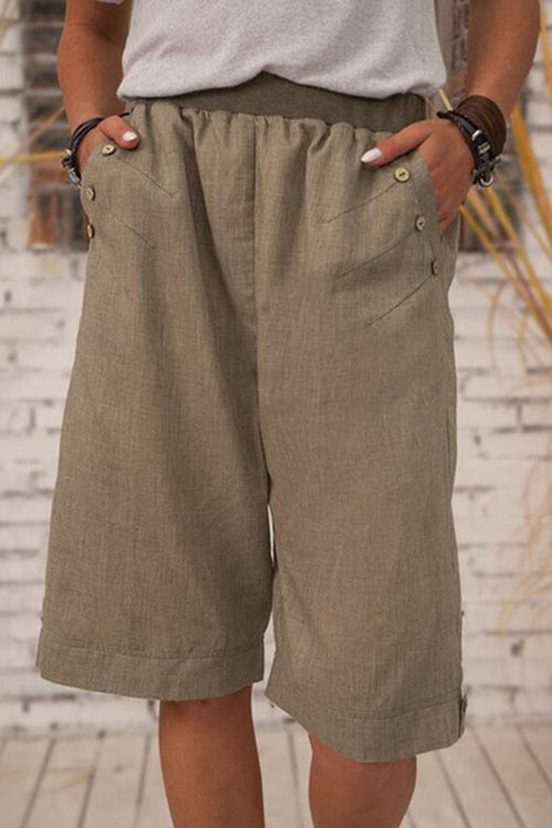 Kelsidress Pantaloncini casual in cotone e lino con tasche