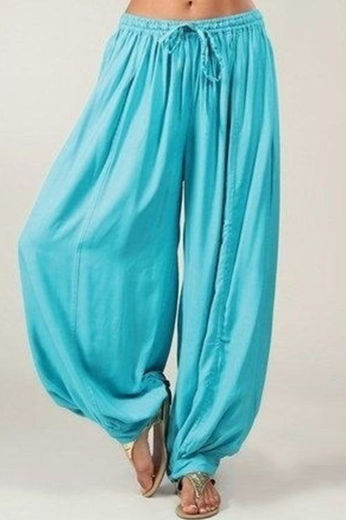 Kelsidress Tie Waist Ruched Wide Leg Harem Pants