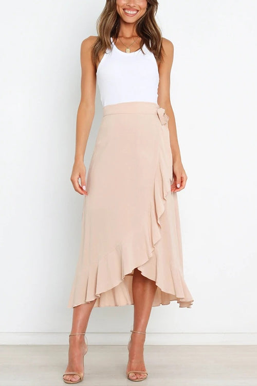 Kelsidress Cami-Crop-Top mit Bindeschulter und Swing-Rock im Set