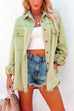 Kelsidress Lapel Button Down Solid Cardigans with Pockets