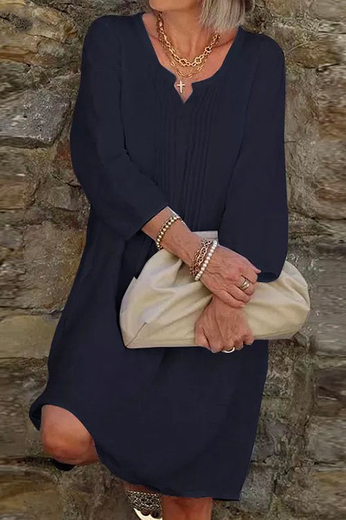 Chemise unie boutonnée à manches 3/4 Kelsidress