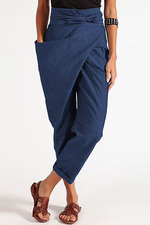 Kelsidress Crewneck Short Sleeve Cut Out Tie Waist Sarouel Combinaison