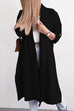 Kelsidress Open Front Side Split Solid Long Cardigans