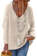 Kelsidress V Neck Long Sleeve Hollow Out Knit Sweater