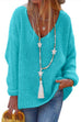 Kelsidress V Neck Long Sleeve Hollow Out Knit Sweater