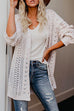Kelsidress V Neck Button Down Hollow Out Sweater Cardigans