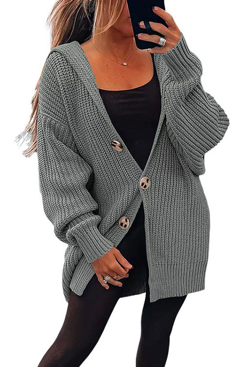 Kelsidress Maglione a mantello caldo lavorato a maglia a collo alto a collo alto