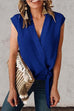 Kelsidress Solid Wrap scollo a V senza maniche annodato sul lato