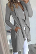 Cardigan midi aperto sul davanti a maniche lunghe con drappeggio a maniche lunghe Kelsidress