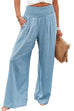 Pantaloni a gamba larga con tasche elastiche in vita Kelsidress