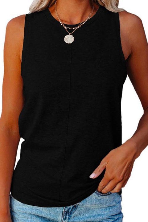 Kelsidress Solid Crewneck Lässiges ärmelloses Top