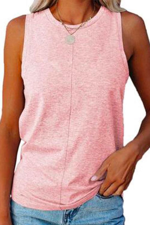 Kelsidress Solid Crewneck Lässiges ärmelloses Top