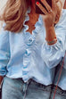 Kelsidress Ruffle V Neck Long Sleeve Shirt