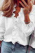 Kelsidress Langarm-Shirt mit Rüschen und V-Ausschnitt
