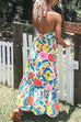 Vestido floral con tirantes finos y escote en V de Kelsidress