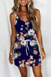 Kelsidress V Neck Tie Shoulder Tie Waist Pockets Printed Dress