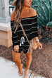 Kelsidress Tie Waist Half Sleeve Striped Jumpsuit