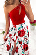 Kelsidress Ein-Schulter-Schlitz-Swing-Kleid