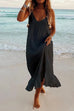 Kelsidress Solides ärmelloses Strandkleid mit Rüschen und V-Ausschnitt