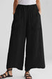 Kelsidress Solid Wide Leg Cotton Linen Pants