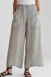 Kelsidress Solid Wide Leg Cotton Linen Pants