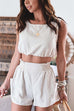 Kelsidress Crop Top sans manches et short taille haute avec poches Solid Set