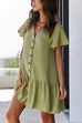 Kelsidress Button Down Short Sleeve Ruffle Dress