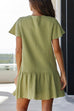 Kelsidress Button Down Short Sleeve Ruffle Dress