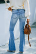 Kelsidress Distressed Bell Bottom Jeans with Pockets