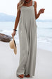 Kelsidress Buttons Wide Leg Tank Jumpsuit avec poches