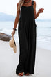 Kelsidress Buttons Wide Leg Tank Jumpsuit avec poches