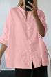 Kelsidress 3/4 Sleeve Button Down Solid Shirt