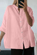 Kelsidress Camisa lisa de manga 3/4 con botones