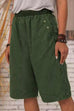 Kelsidress Short décontracté en lin et coton avec boutons et poches