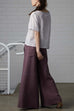 Kelsidress Wide Leg Cotton Linen Solid Pants