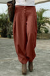 Kelsidress Casual Buttons Cotton Linen Pants