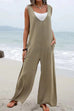 Kelsidress V Neck Sleeveless Wide Leg Jumpsuit with Pockets