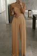 Kelsidress Crewneck Lace Splice Wide Leg Jumpsuit