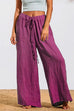 Kelsidress Drawstring Waist Wide Leg Cotton Linen Pants