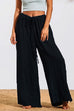 Kelsidress Drawstring Waist Wide Leg Cotton Linen Pants