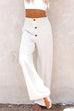 Kelsidress Pantalon large en coton et lin avec cordon de serrage à la taille