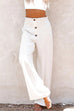 Kelsidress Buttons Wide Leg Cotton Linen Pants