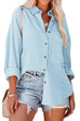 Kelsidress Dropped Shoulder Button Down Blouse Shirt