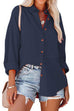 Kelsidress Dropped Shoulder Button Down Blouse Shirt