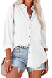 Kelsidress 3/4-Ärmel Button-Down Solid Shirt