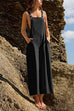 Kelsidress Solid Wide Leg Tank Overalls with Pockets
