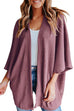 Kelsidress Solid Open Front Kimono Knit Cardigans