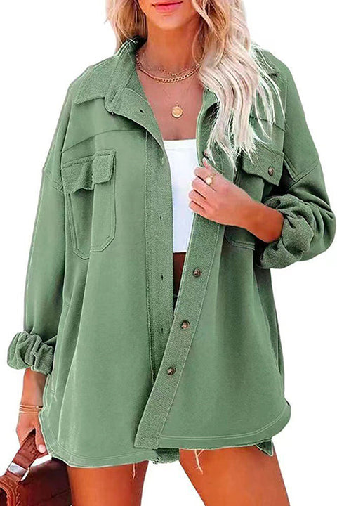 Kelsidress Lapel Button Down Solid Cardigans with Pockets